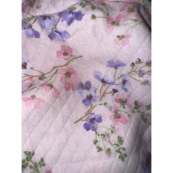 Brand New Miss Elaine Women's Size Medium White Floral Pink Lilac Robe - Picture 5 of 5